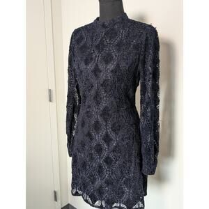 Moon River Crochet Long Sleeve Dress Mock Neck Size M Anthropologie Tuckernuck